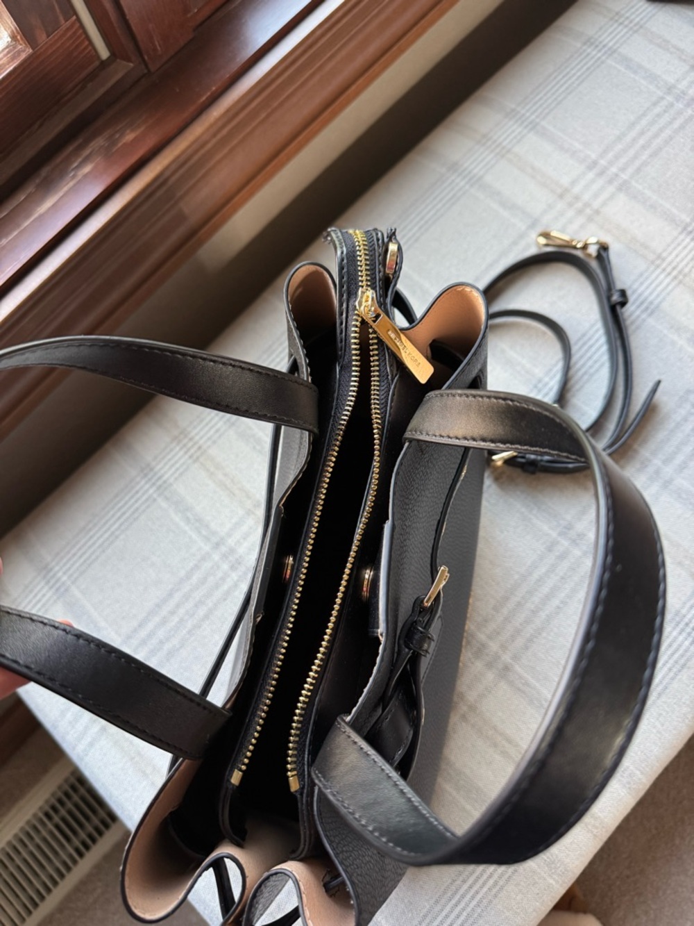 Michael Kors Black Pebbled Leather Satchel with Removable Strap - Picture 4 of 8